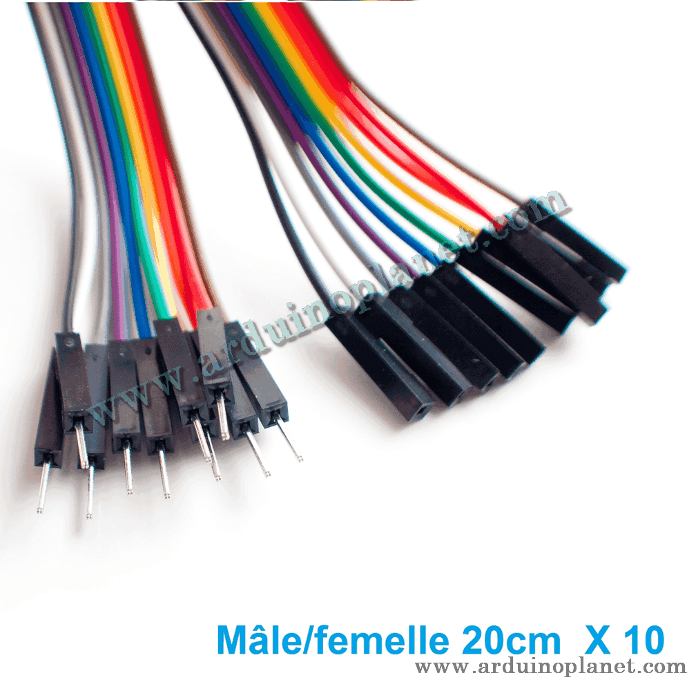 Raspberry Pi Arduino 20x Cables Dupont 10cm Male/Femelle pour BreadBoard Arduino 